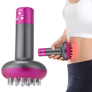 US envío gratis eléctrico Guasha drenaje linfático masajeador microcorriente calentado Cuerpo Adelgazante celulitis masajeador cepillo meridiano - Product Image 1