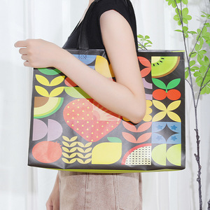 Xinsen Nonwoven Tote <b>Bag</b> Colorful Fruit Print <b>Reusable</b> <b>Shopping</b> <b>Bag</b> Large Capacity Eco Friendly Grocery <b>Bag</b> - Product Image 3
