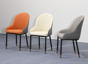 Silla Moderna de Piel Sintética para Sala de Estar, Respaldo Acolchado, Patas de Metal, Diseño Contemporáneo, Muebles para el Hogar - Product Image 4
