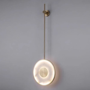 Wall Lamp Led <b>Light</b> Stainless Steel Long <b>Pole</b> Copper Snowflake Marble W25 H130cm Ambient Lighting Hotel Decor - Product Image 1