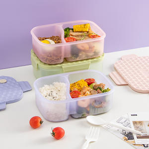 Lonchera de Plástico con Compartimentos, Color Jelly, 1100 ml, Apta para Microondas, para Trabajadores de Oficina, Adultos, Rectangular, Color Sólido - Product Image 5