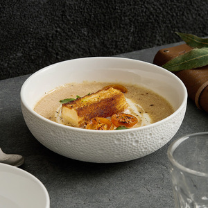 Rock Customized White Porcelain Noodle <b>Soup</b> Salad Bowls Sustainable Dinnerware Europe Design Style Party Food Serving Ceramic - Product Image 3