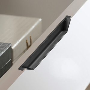 Aluminum Alloy Tray Handles For Cabinet <b>Doors</b> Minimalist Design Easy Installation Recessed Concealed Drawer Handle 8707 8708 - Product Image 4