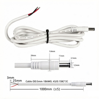 Câble d'alimentation DC5521 mâle 1000 mm 18AWG pour projecteur