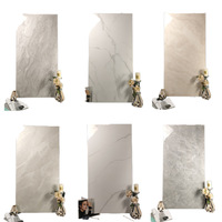 Carreaux muraux double épaisseur Eshsire 750x1500, gris marbre, en porcelaine, résistants aux acides, 10 mm d'épaisseur, finition brillante, imitation pierre