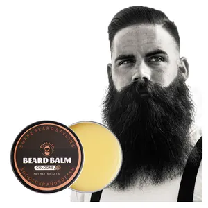 Logotipo personalizado OEM Productos de cuidado Calmante Barbas Acondicionador Kit Barba Crecimiento Bálsamo conjuntos para bigotes Hombres negros