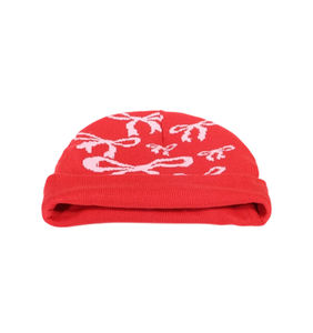 Cappelli coreani senza polsino in maglia Beanie Jacquard alla moda con fiocchi sport freddi di personalità di strada - Product Image 4