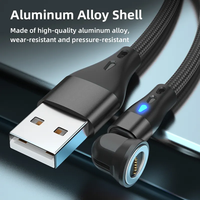 2023 New 7pin 3in1 Magnetic Charging Data Cable Free Rotate+Bending for all Mobile phones charger adapter USB cables