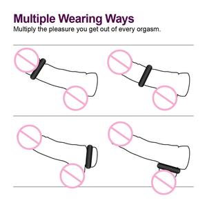 Ensemble de 3 anneaux péniens en silicone liquide en forme de nez de <span class=keywords><strong>cochon</strong></span>, jouets sexuels flexibles pour hommes, anneaux pour pénis, produit pour hommes - Product Image 2