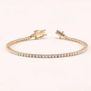 iced out real diamond tennis bracelet 6-9 inch tennis chain 2mm prong setting lab grown diamond bracelet for women