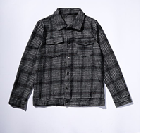 Mode automne et hiver hommes Slim Fit Flip col rayé coupe-vent polyvalent veste décontractée