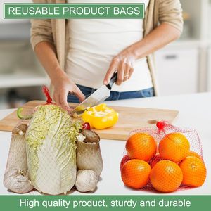 Reusable Produce Plastic Mesh Bag,20 Inch Seafood Boil Bags,Kitchen Organizer Produce Packaging Supplies <b>Net</b>,Vegetables - Product Image 4