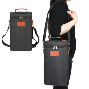 2 chai rượu vang tàu sân bay Tote xách tay chai Mang trường hợp với dây đeo vai độn cách điện leakproof rượu Túi lạnh - Product Image 4