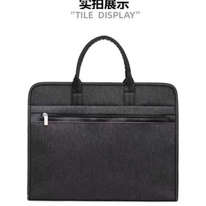 Sac à main pour ordinateur portable de haute qualité pour hommes et femmes, en tissu Oxford, portable, à double fermeture éclair, avec logo personnalisé, sac messager traditionnel pour le bureau. - Product Image 4