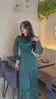 Robe de fête musulmane pour femmes, abaya en satin, kaftan marocain à lacets, robe longue islamique de Dubaï, robe arabe pour le Ramadan