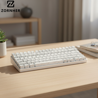 Clavier mécanique sans fil ZORNHER ZH100 PBT, nouveau clavier ergonomique silencieux personnalisé pour le bureau, tri-mode