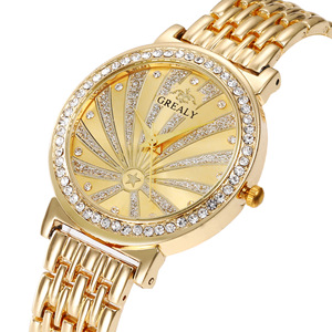 Luxury Geneva Brand fashion gold watch women ladies Crystal dress <span class=keywords><strong>orologi</strong></span> da polso al quarzo - Product Image 2