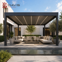 Pergola motorisée d'extérieur, gazebo, pavillon en aluminium avec système de toit rétractable pliable pour les projets d'hôtels et de restaurants