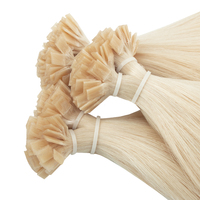 Extensions de cheveux humains à pointe plate colorées, ultra-fines, respirantes, brillantes, 100 % naturelles, sans nœuds, qualité usine