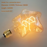 Nouvelle ampoule LED en verre à filament de tungstène flexible, design artistique unique, vintage, jaune chaud, usage résidentiel, culot E27, commande vocale