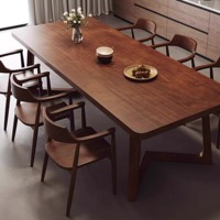 Ensemble Table et Chaises de Salle à Manger Rectangle en Bois Massif Style Scandinave Moderne pour Maison ou Appartement