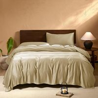Parure de lit Bare Home 100 % coton, confortable et légère, avec housse de couette et drap-housse à poches profondes, pour lit King ou Queen, lavable en machine