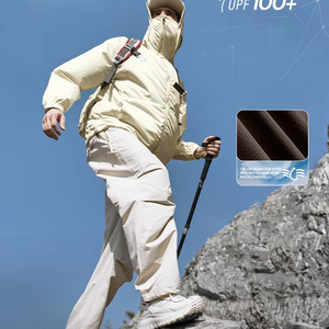 Ropa de Protección Solar Personalizada UPF 100, de Secado Rápido, con Media Cremallera, Transpirable, con Patrón Sólido, de Poliéster/Nailon, Manga Larga - Product Image 2