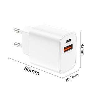 Cargador de Pared USB con 2 Puertos de Carga Rápida para <span class=keywords><strong>iPhone</strong></span> 14 13 12 11 Pro Max 10 SE X <span class=keywords><strong>XS</strong></span> 8 <span class=keywords><strong>Plus</strong></span>, Tipo-C - Product Image 2