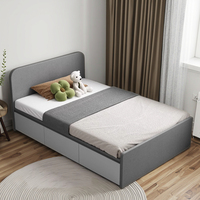 Lit Simple Moderne de Luxe en Bois pour Enfants, Meuble de Chambre avec Rangement