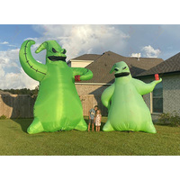Ballon gonflable géant Zhenmei pour décoration d'Halloween, Oogie Boogie tenant un dés rouge avec ventilateur intégré et installation facile