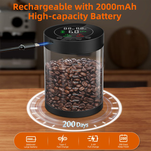 Conteneur à café automatique sous vide, pot de conservation alimentaire électrique hermétique avec écran LED, capteur de pression intelligent rechargeable - Product Image 6