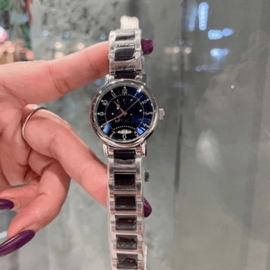 Montre à quartz ronde pour femme avec cadran en nacre et bracelet en céramique et acier inoxydable bicolore pour un style élégant Longinesing - Product Image 2