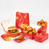 Boîte en papier personnalisée pour poulet frit, hamburgers, poisson et frites, emballage alimentaire pour snacks de rue et restauration rapide