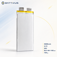 Batterie LiPo polymère au lithium BATTIVUS 3.7V 5000mAh 25C à décharge élevée pour pack de batterie d'outil électrique OEM