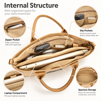 Sac pour ordinateur portable en papier kraft lavable, sacoche d'affaires avec bandoulière amovible pour le bureau et les voyages, vente en gros
