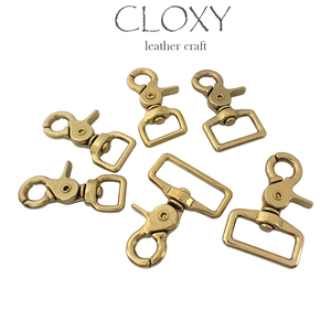 <span class=keywords><strong>Brass</strong></span> Snap Hook Xoay Mắt Tôm Hùm Claw Móc Cài Kích Hoạt Clip Cho Da Craft Bag Purse Dây Đeo Vành Đai Webbing Pet Leash Rope - Product Image 4