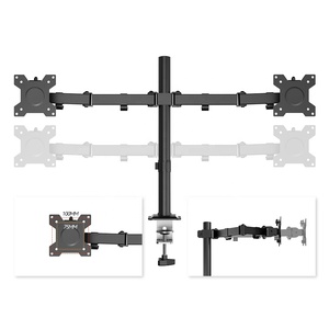 Support de bureau à double moniteur entièrement réglable fabriqué en usine pour des écrans d'ordinateur Max <span class=keywords><strong>27</strong></span> <span class=keywords><strong>pouces</strong></span> Max 10kg chaque <span class=keywords><strong>bras</strong></span> - Product Image 4