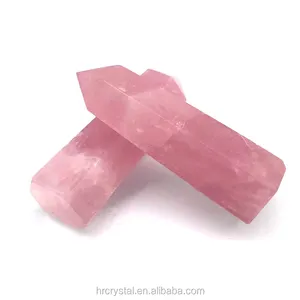 Wholesale Gemstone Wand Crafts Natural Rose Quartz Tower Healing Crystal Tower Point