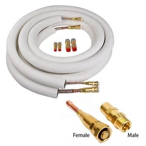 OEM 1/4*1/2 Kit de instalación aislado Juego de línea de tubo de cobre para Mini <span class=keywords><strong>Split</strong></span> Ductless Ac y bomba de calor Juego de línea de acondicionamiento de 50 pies - Product Image 2