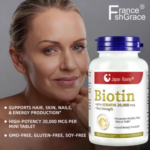 Suplemento de Biotina con Etiqueta Personalizada 20000mcg, Favorece el Crecimiento del Cabello, Cápsulas de Biotina y Queratina para Mujeres - Product Image 3