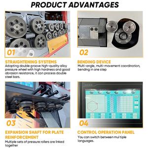 Máquina Automática para Doblar Estribos de Acero, Dobladora de Barras de Acero de 4-6 mm, 600 Grados/Segundo, Funciones de Doblado, Enderezado y Conformado de Precisión - Product Image 2