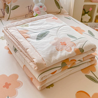 Imprimé léger couette Polyester lin qualité lin linge de maison drap de lit belle soie Satin Polyester ensemble de literie pour les filles