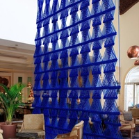 Macramé tenture murale multicolore tissage à la main fil naturel rideau espace commercial décoration de la maison Restaurant hôtel EH2506094