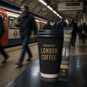 Sacchetti in plastica personalizzati, affidabili e portatili, con intaglio per apertura, da 2g, neri, in ottone, con motivo London Skyline, per caffè istantaneo, per marchi urbani OEM - Product Image 6