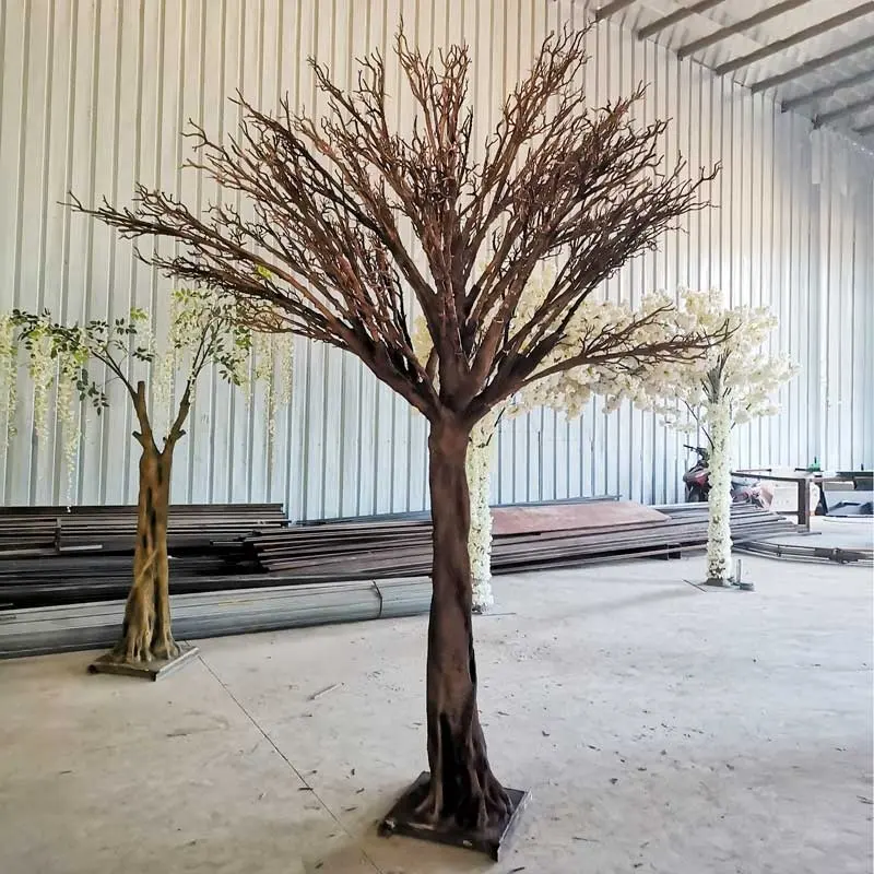 עץ מלאכותי אין ללא עלים לבן סניפים עבור סידורי דקורטיבי עץ סניף עצי תא מטען למכירה חתונת דקור