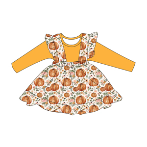 Set 2 Pezzi Personalizzato Senza MOQ di Alta Qualità per Bambine 2-<span class=keywords><strong>9</strong></span> Anni, Stampa Casual, Maglietta a Maniche Lunghe e Gonna in Bambù Traspirante per l'Autunno - Product Image 6