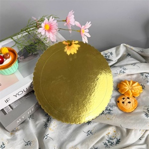 Plateau à gâteau ondulé en forme de chiffres SunShine Gold, support à gâteau en papier durable, plateau d'emballage avec outils à gâteau emballés dans un sac - Product Image 1