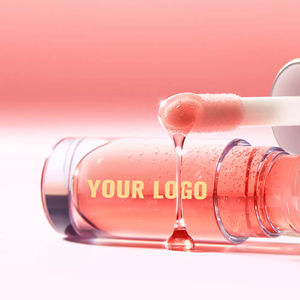Huile à lèvres volumisante et brillante avec votre logo, <span class=keywords><strong>baume</strong></span> teinté corail transparent, fini rosé, grand applicateur, brillance fruitée, traitement pour les lèvres - Product Image 3