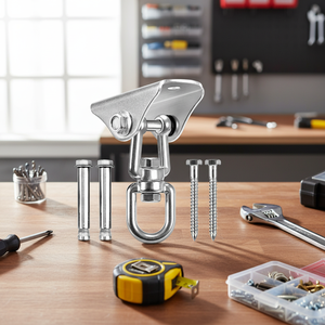 360 °   Support de fixation mural/plafond pivotant pour balançoire, <span class=keywords><strong>kit</strong></span> de suspension robuste 1100 lb pour hamac et balançoire enfant - Product Image 1