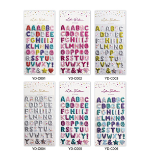 Autocollants 3D en feuille <span class=keywords><strong>d</strong></span>'or pour enfants, lettres et chiffres, lettres de l'alphabet, autocollants auto-adhésifs à paillettes, lettres bouffantes - Product Image 2